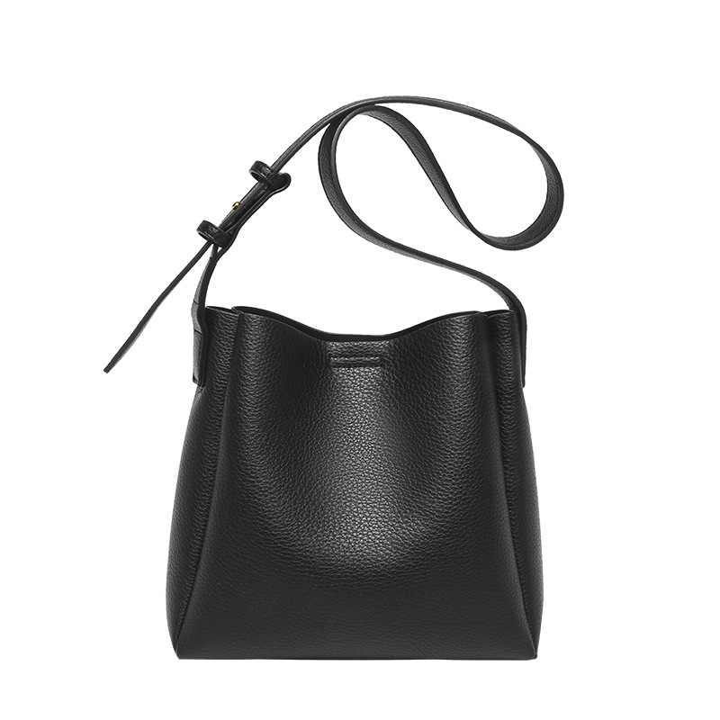 Modesch Litchi-Muster Crossbody-Eemer 2024 Fréijoer/Summer Fräizäit Villsäiteg Damen Grouss Kapazitéit One-Shoulder-Butt_voghion.com