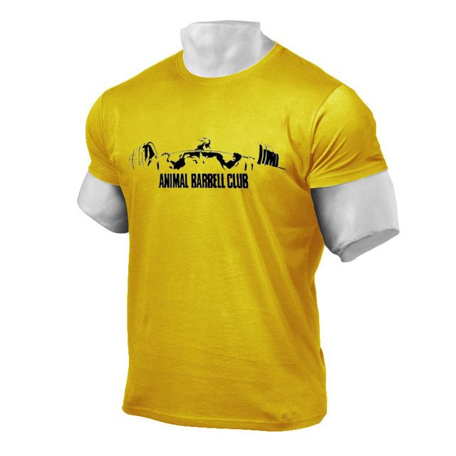 Unbeatable Quality Autumn Men's Bodybuilding Sports Casual Short Sleeved T-shirt Printed Fitness Clothing Training Clothes_voghion.com