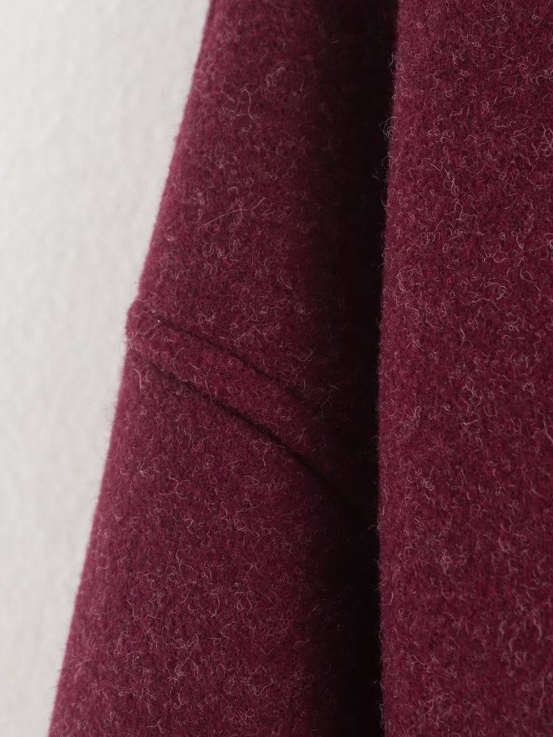 Trendige Jacke aus Wollmischung mit Reißverschluss – Stylischer Tweedmantel für Damen mit Taschen, Streetwear-Chic (Weinrot, Grau, Kaffeebraun, S-L)_voghion.com