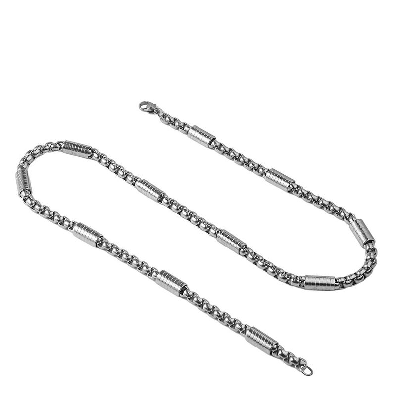Collane hip-hop personalizzate e alla moda da uomo, accessori di tendenza, in acciaio al titanio, quadrate e resistenti allo sbiadimento._voghion.com