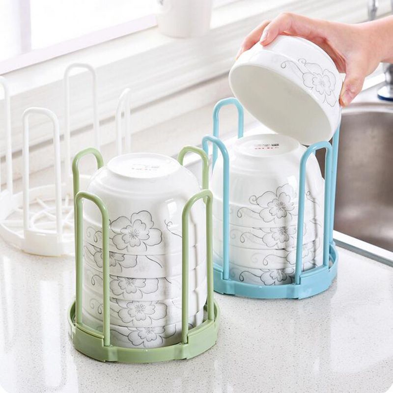 Cucina Rotonda Plastica Ciotola Rack di Stoccaggio Rack Casa Scolapiatti Scolapiatti Cucina Ciotola Bacchette di Stoccaggio Scolapiatti_voghion.com