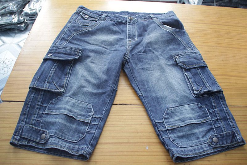 Men's Clothing Men's Overalls Mid Length Pants With Multiple Pockets Casual Denim Cropped Shorts_voghion.com