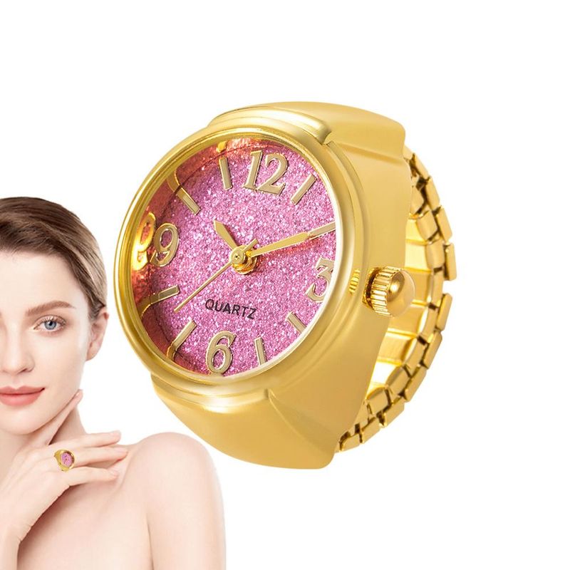 2025 New Arrivals Kvinder Forskellig grafik Urskive Quartz Analog Creative Rustfrit Stål Rem Cool Quartz Finger Ring Watch_voghion.com