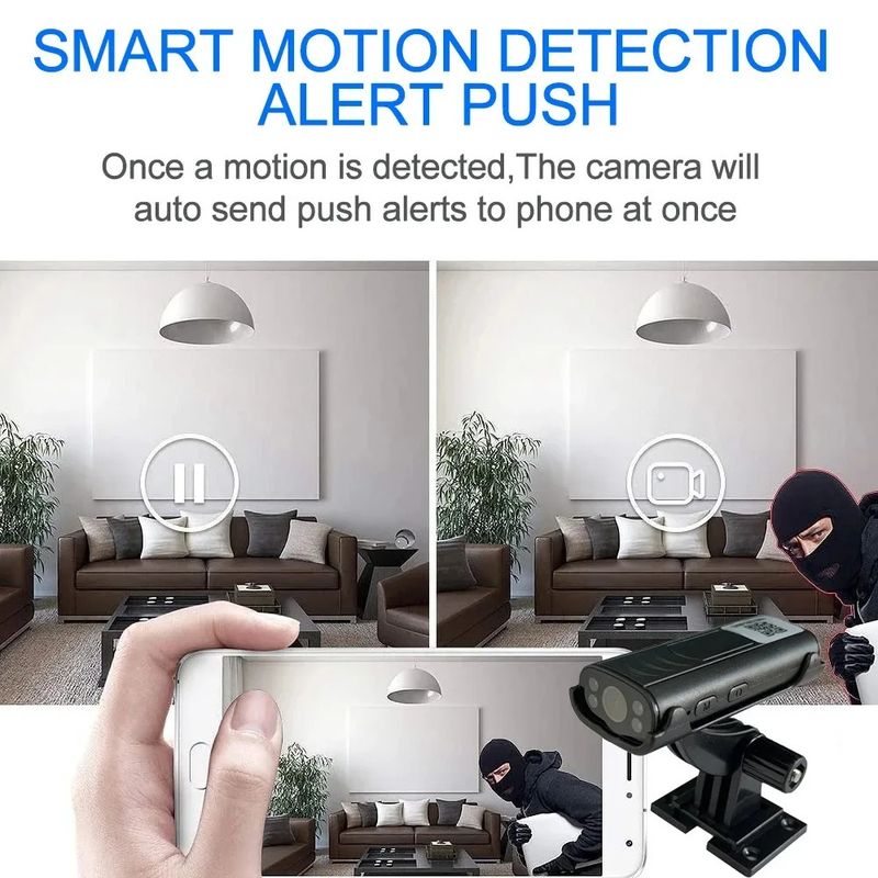 HD Wireless WiFi Mini Travel Camera With Night Vision & Safe Home App Control_voghion.com
