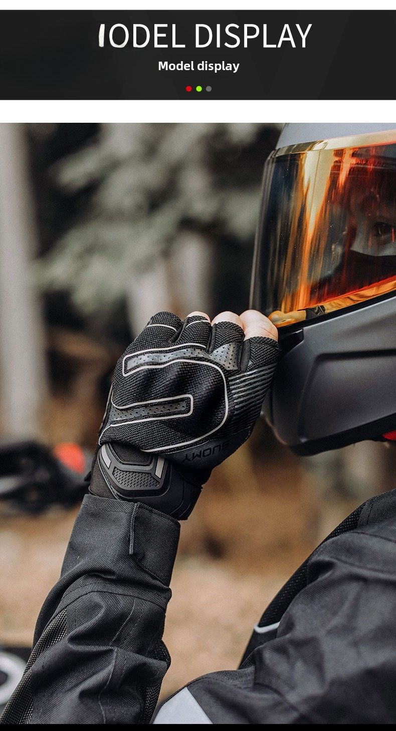 SUOMY summer motorcycle riding half finger gloves men's and women's thin breathable motorcycle racing anti-fall Knight equipment_voghion.com