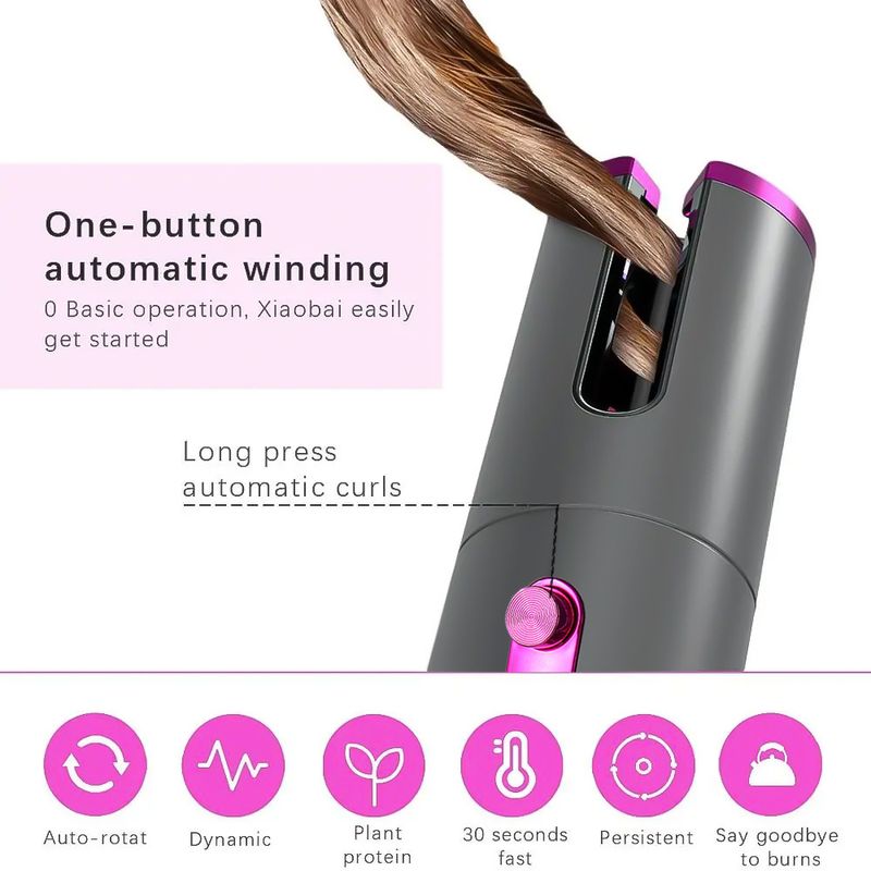 uusi kannettava kiharrin rajat ylittävä täysin automaattinen ulkomaankauppa kiharrin usb laiska curling langaton lataus_voghion.com