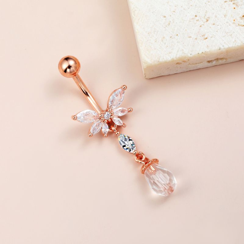 Piercing a farfalla per ombelico - Zirconia cubica AAA e acciaio chirurgico 316L, gioiello boho per il corpo (14G/16G, ipoallergenico, confezione regalo)_voghion.com