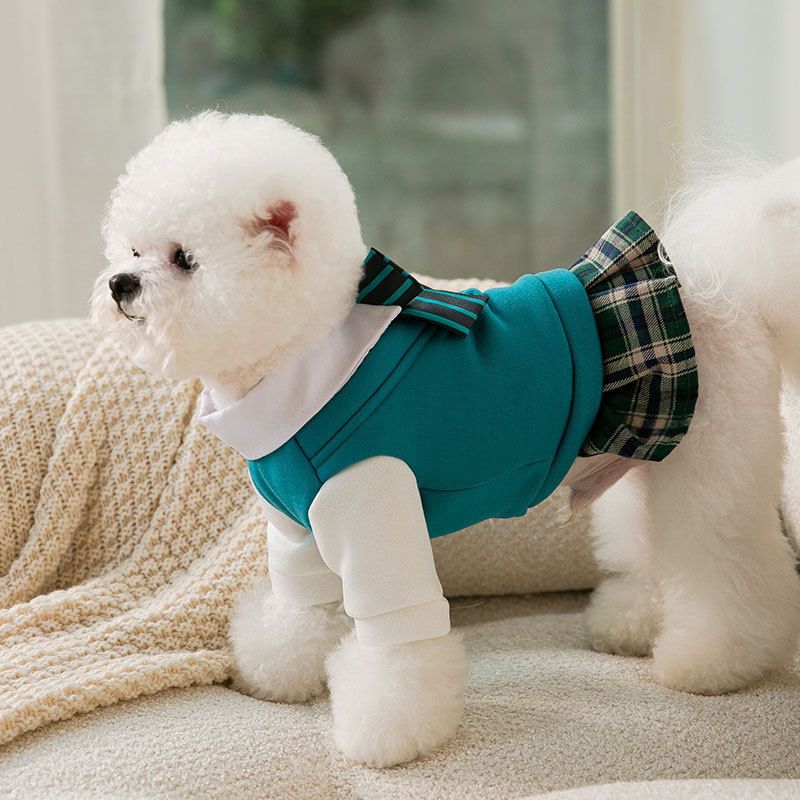 Haustierkleidung Pullover Corgi Chihuahua Prinzessin Kwaii Kleid JK Baumwolle Hundekostüm Bequeme Katzenkleidung von PawParty Store_voghion.com