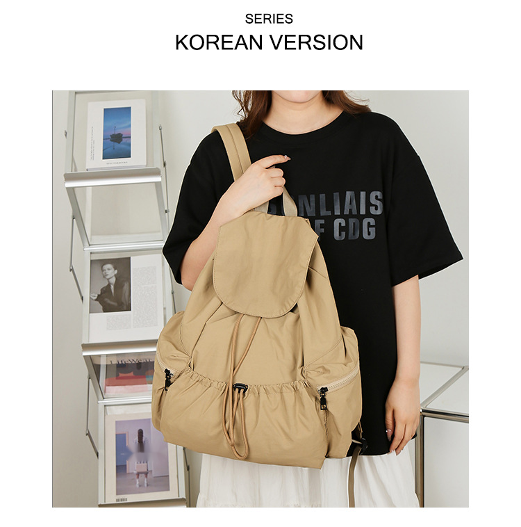 New Shoulder Bag Women's Bag Trendy And Versatile Simple And Fashionable Korean Version Large Capacity College Style Student Nylon Bag_voghion.com