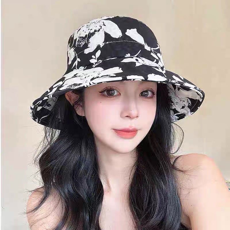 Summer New Foldable Sunshade Sunscreen Sun Hat UV Protection Printed Bucket Hat_voghion.com