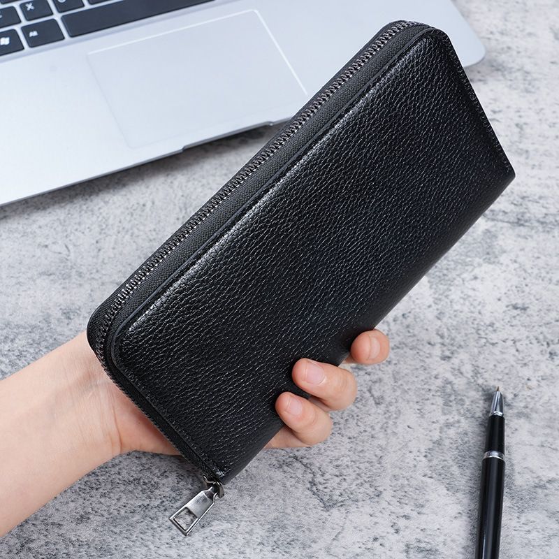Lange Herren Reißverschluss Geldbörse Große Kapazität Geldbörse Clutch Handytasche Casual Business_voghion.com