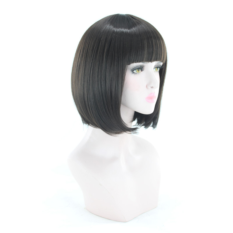 Synthetische Perücke für Frauen mit BOBO Face Wave Head Simulation Short Hair Female_voghion.com
