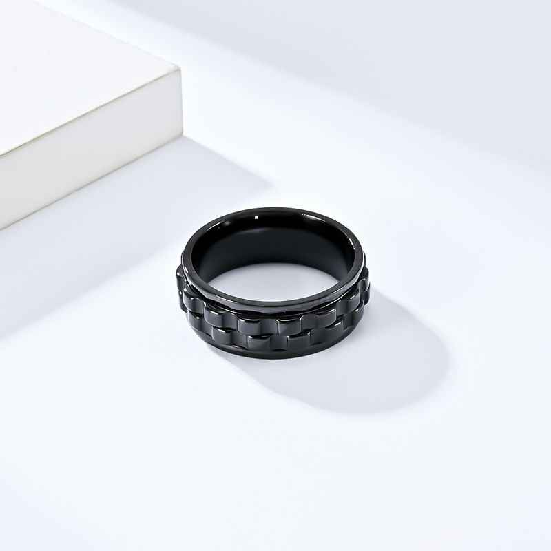 Anello di decompressione con ingranaggi rotanti per alleviare l'ansia, design di lusso leggero in titanio, gioielli in acciaio per le mani_voghion.com