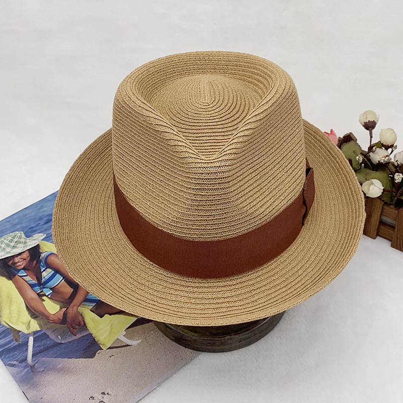 klassiska och fashionabla handvävda jazzhattar för män och kvinnor, solhattar, stråhattar, vår- och sommarhattar_voghion.com