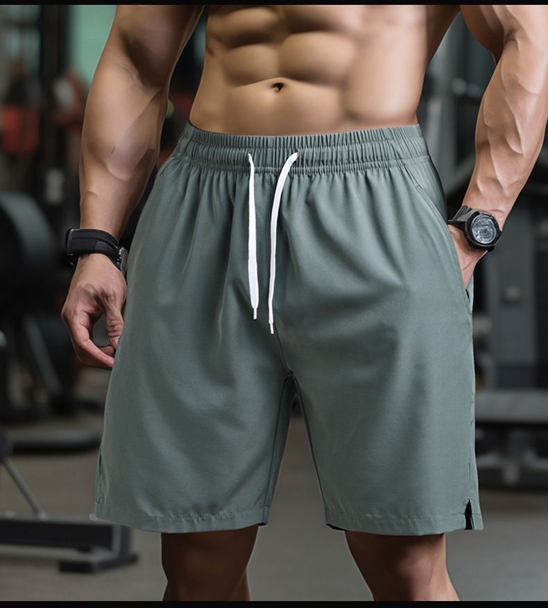 Shorts Men Summer Solid Color Large Size Loose Casual Pants Men Thin Quick Drying Running Sports Fitness Five Point Pants_voghion.com