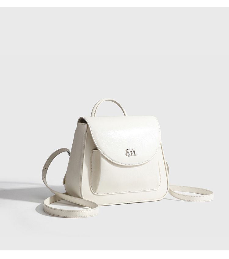 Damentaschen Silberner Rucksack aus Ölwachsleder für Damen, neue Modekette, Handtaschendesign, Nischen-Reiserucksack_voghion.com