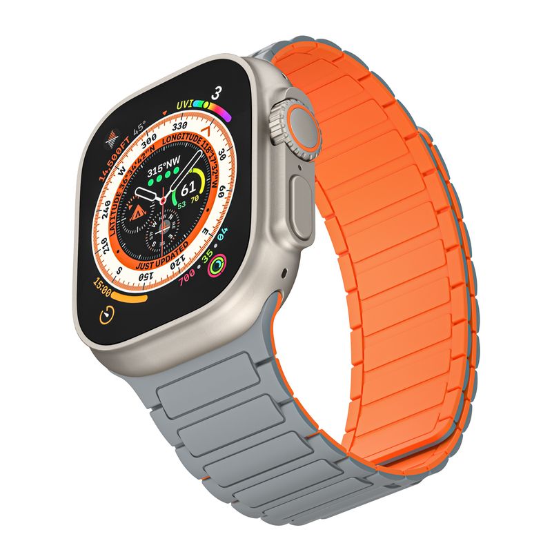 Pasuje do iPhone Watch678910 generacji pasek do zegarka iWatch silikonowy magnetyczny pasek z pętlą_voghion.com