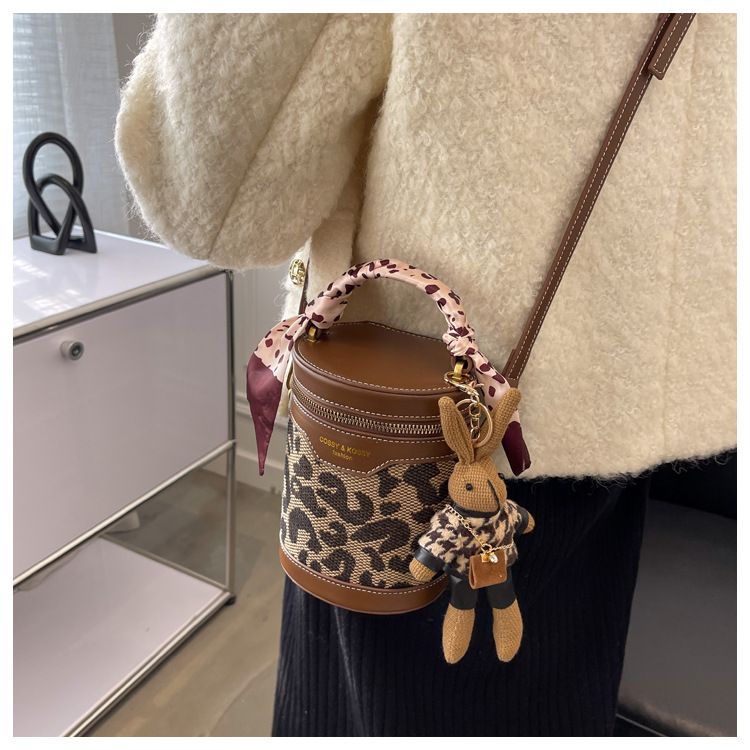 CEEKAY Mini Women's New Fashion Crossbody High Quality Chessboard Checkered Cylinder Bucket Bag_voghion.com