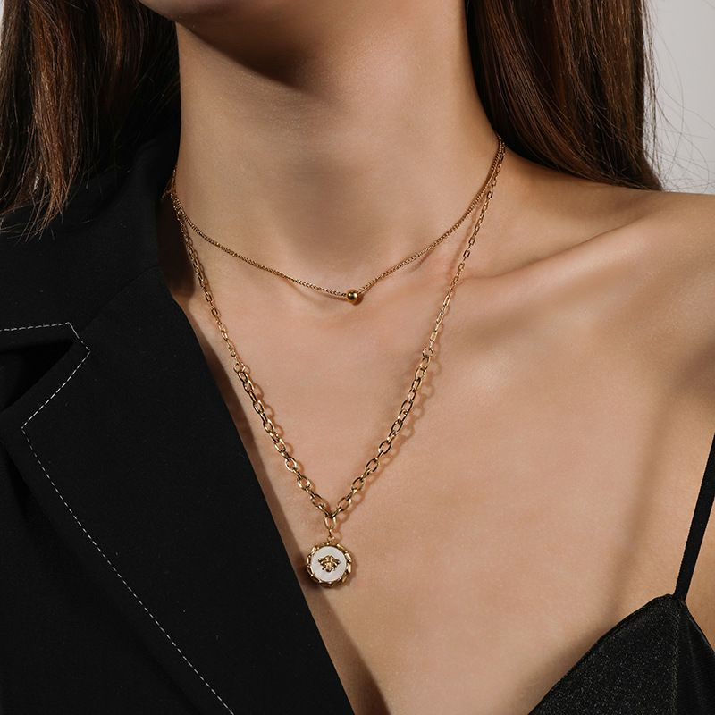 Vintage Bee Fritillaria Acciaio al titanio con design a doppio strato e nuova collana alla moda_voghion.com