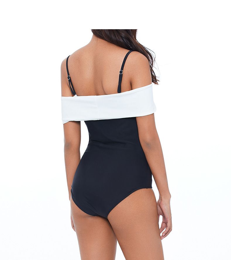 2024 Fashion New Swimsuit Solid Color Sexy Strapless Bare Sunscreen One Shoulder Jumpsuit Women's Set_voghion.com