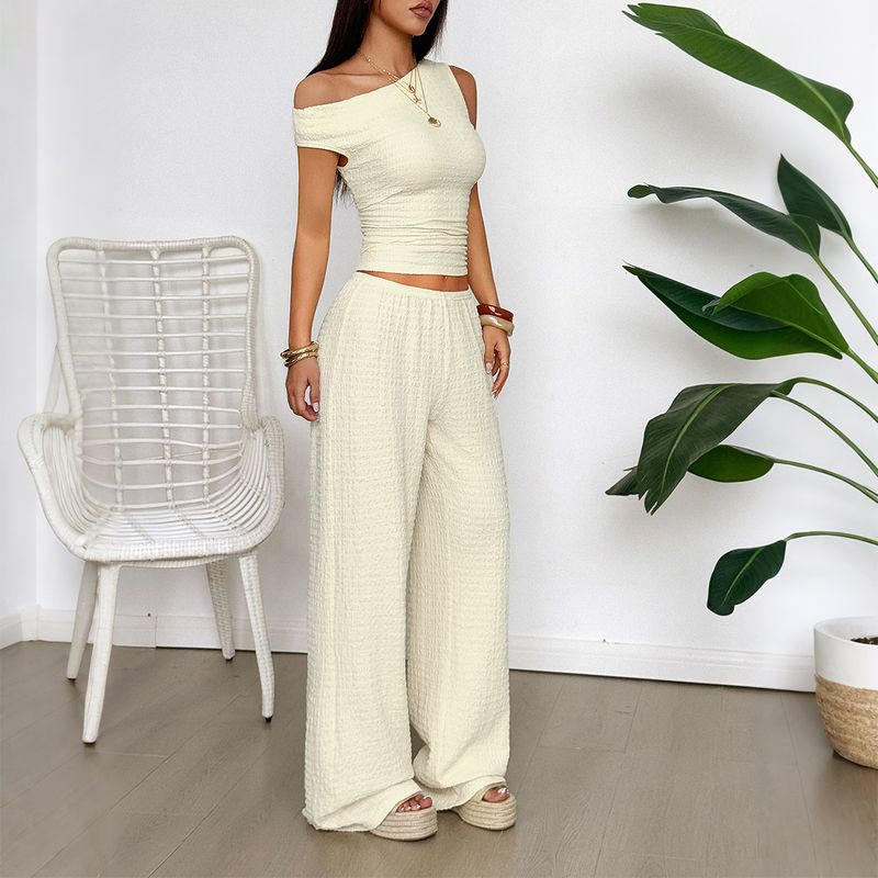 Diyun Casual Vacation Vest Wide-Leg Pants Two-Piece Set Women's Fashion 2025 Spring Summer_voghion.com