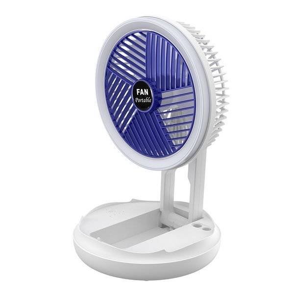 USB Charging Foldable Desk Fan Wall Mounted Hanging Ceiling Fan With LED Light 4 Speed Adjustable For Home Room Air Cooler Fan_voghion.com