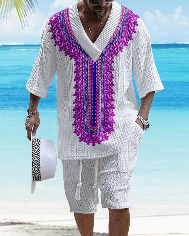 Tecnologia di abbigliamento maschile Stampa 3D Tuta da uomo di grandi dimensioni con pantaloncini a maniche corte in maglia_voghion.com