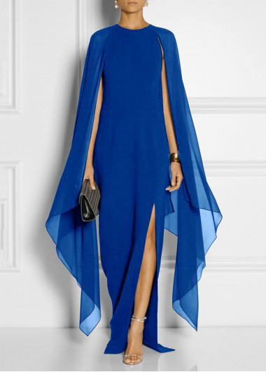 Vestido largo sin mangas del vestido de noche del mantón de la gasa de las mujeres_voghion.com