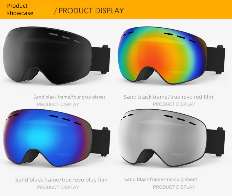 HD Anti-Fog Wide Field Of View Snap-On Prescription Professional Outdoor Equipment Ski Goggles_voghion.com