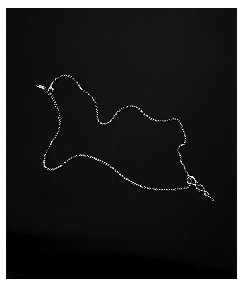 Collana da uomo in argento sterling con spina, design di nicchia, ciondolo alla moda di alta gamma per studenti, regalo di coppia per fidanzato INS_voghion.com