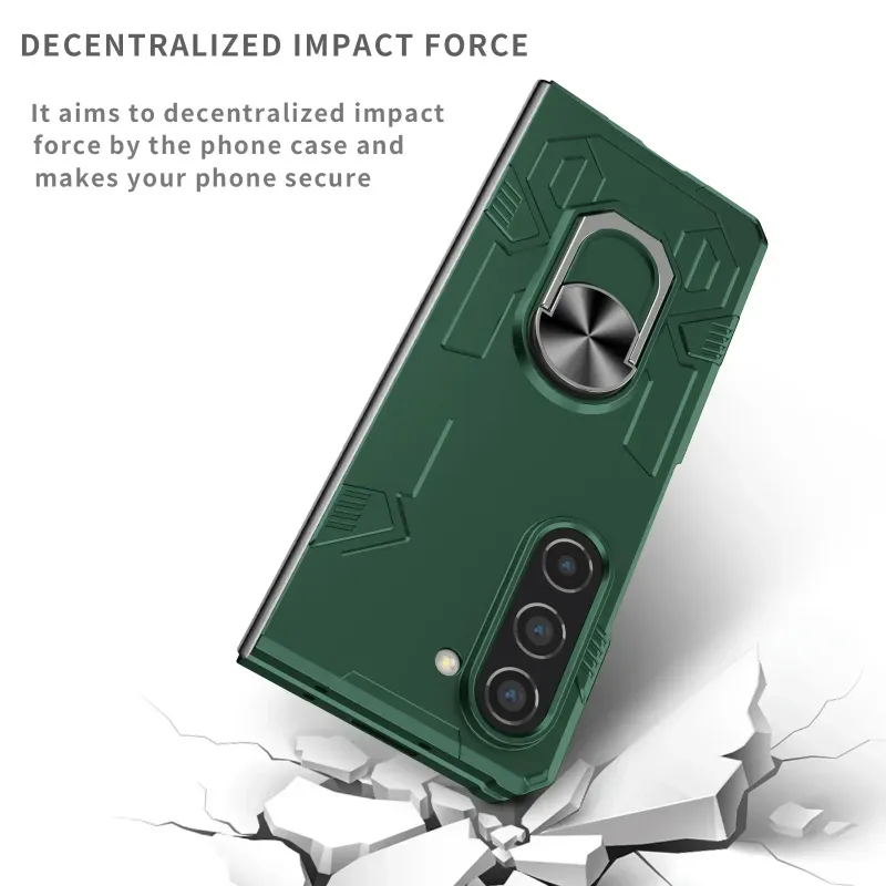 PC Armor Car Ring Stand Phone Hard Case For Samsung Galaxy Z Fold 7 6 5 4 3 2 1 5G Magnetic Camera Lens Non-Slip_voghion.com