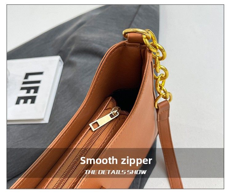 Vintage Fashion Lock Shoulder Bag Underarm Bag Tote Bag_voghion.com