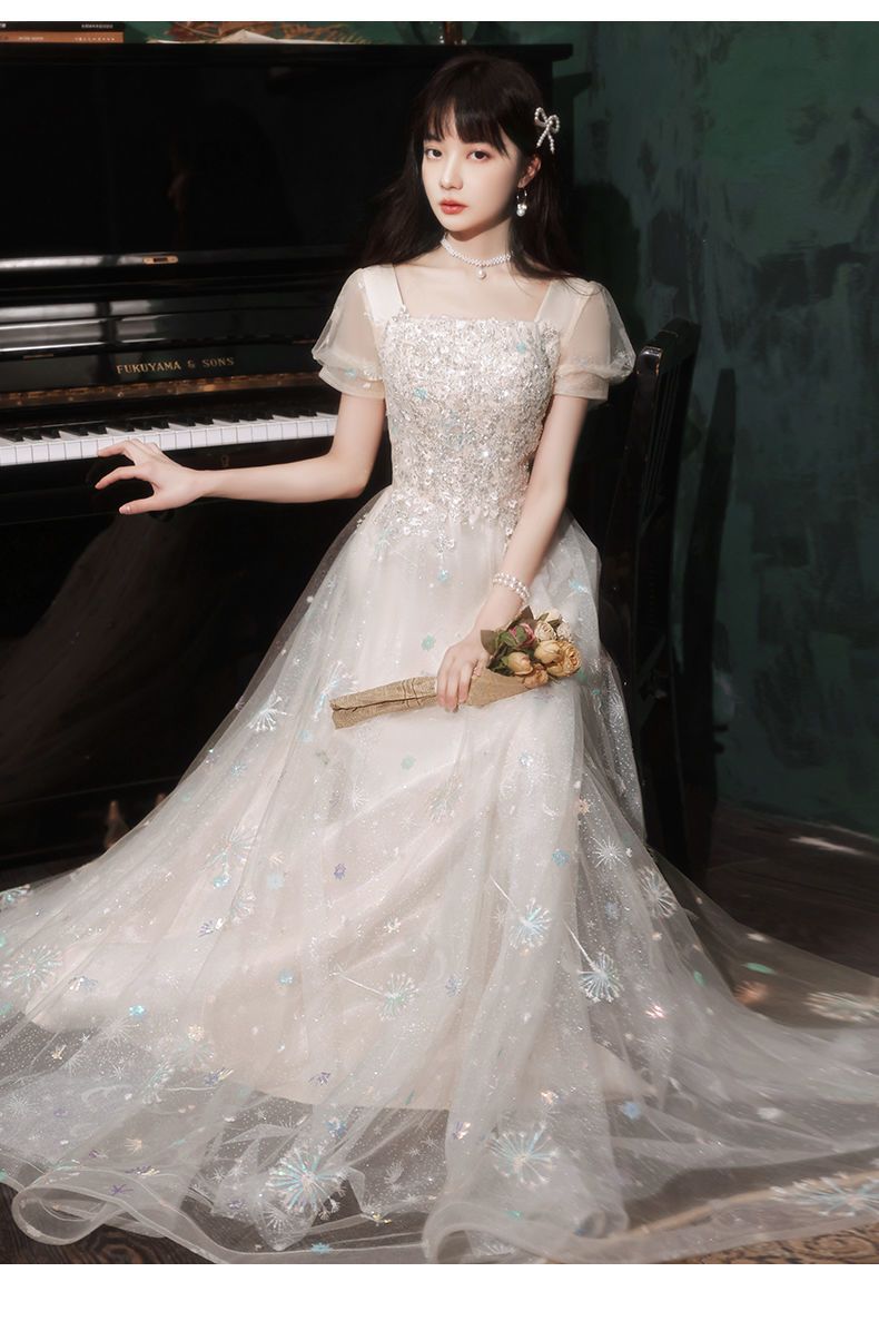 Abito da sera per laurea - Elegante abito lungo senza maniche con paillettes per balli di fine anno, banchetti e occasioni speciali (XS-3XL)_voghion.com