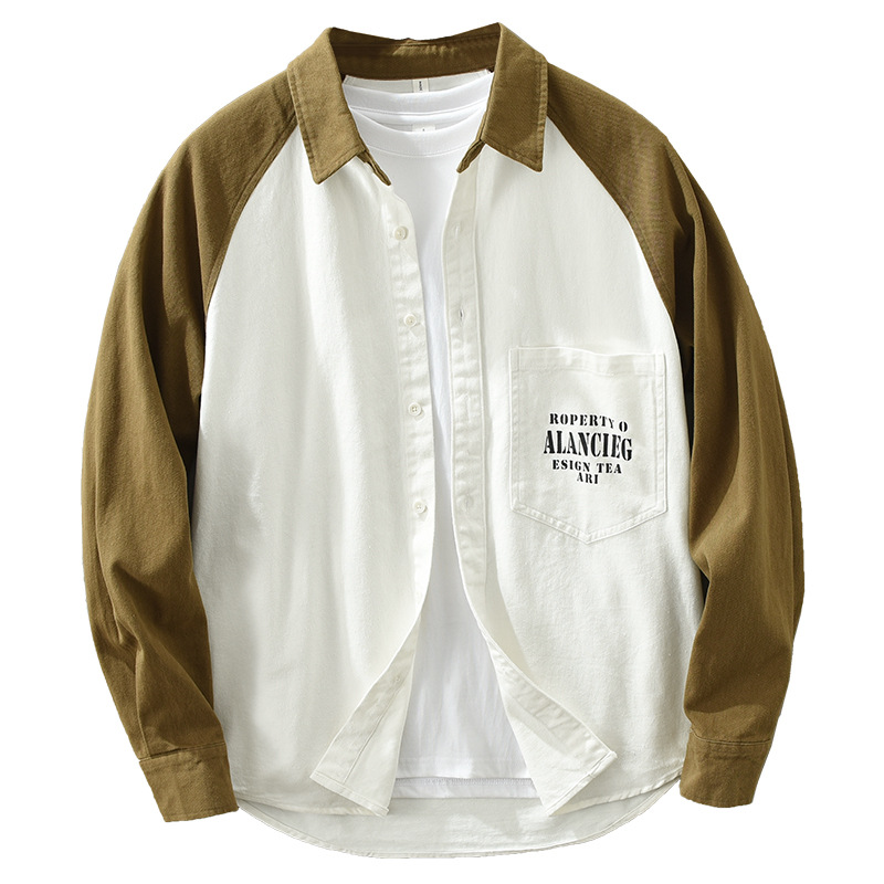 6771 Camicia a maniche lunghe patchwork retrò giapponese per uomo, alla moda, casual, artistica, ampia, stampata, un pezzo unico per la sostituzione dei capelli_voghion.com