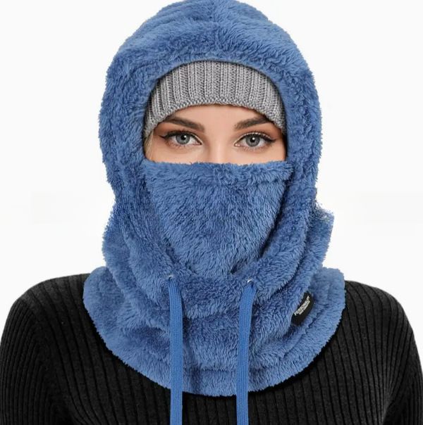 Cappello invernale antivento e caldo da ciclismo da donna, sciarpa copricollo in pile, cappello da donna, sciarpa integrata, cappello da uomo_voghion.com