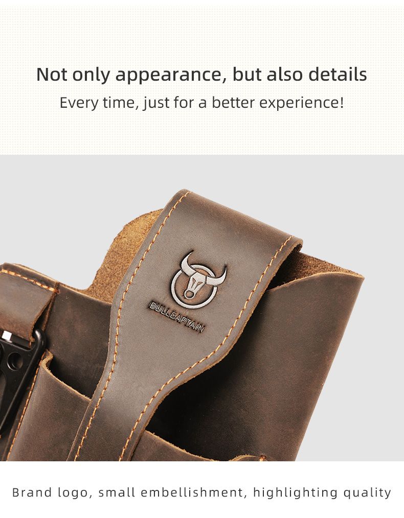 Captain Niu Lederwaren Retro Gürteltasche Herren Echtleder Multifunktions-Handytasche Erste Schicht Rindsleder Gürtel Gürteltasche_voghion.com