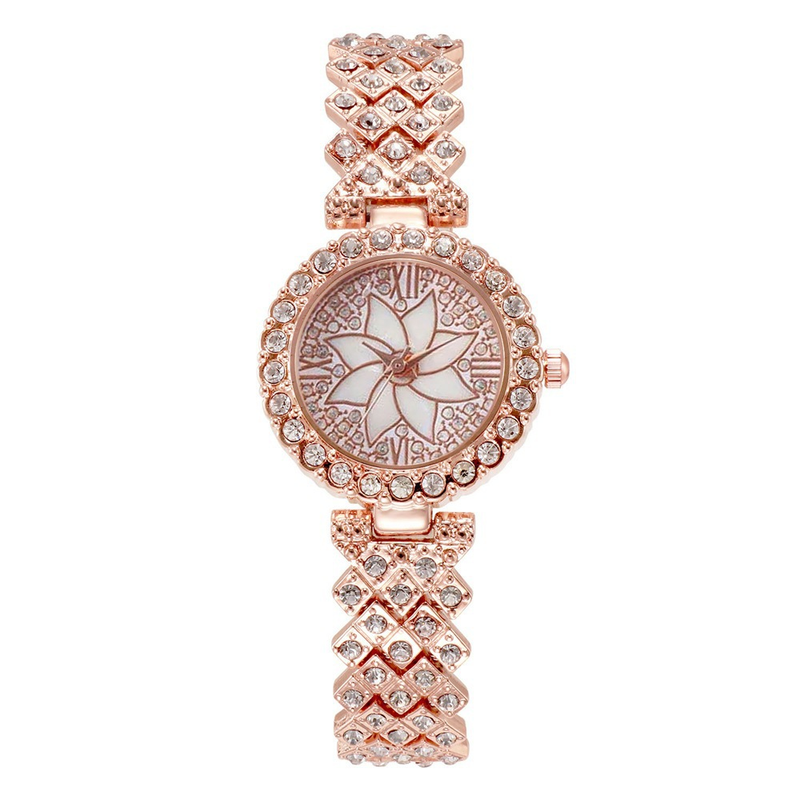 Modelli esplosivi orologio con bracciale tempestato di diamanti piccolo profumo pieno di diamanti orologio da donna al quarzo da donna in due pezzi_voghion.com