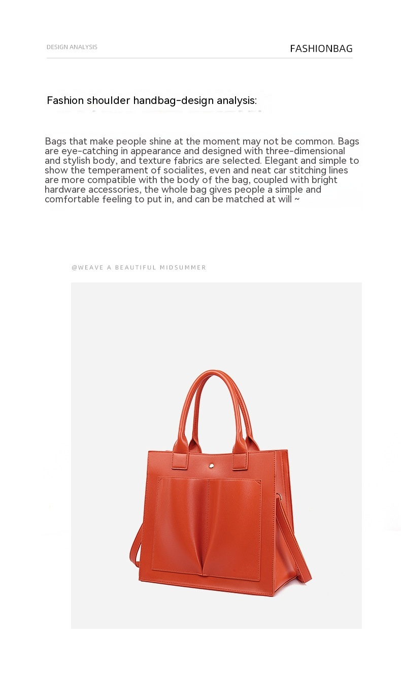 New Best-selling Women's Bag, Korean Version Tote Bag, Simple and Stylish Handbag, Trendy Soft Leather Crossbody Bag_voghion.com