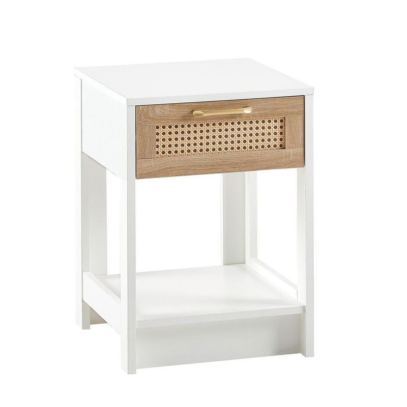 15.75" Rattan End Table With Drawer, Modern Nightstand, Side Table For Living Room, Bedroom_voghion.com
