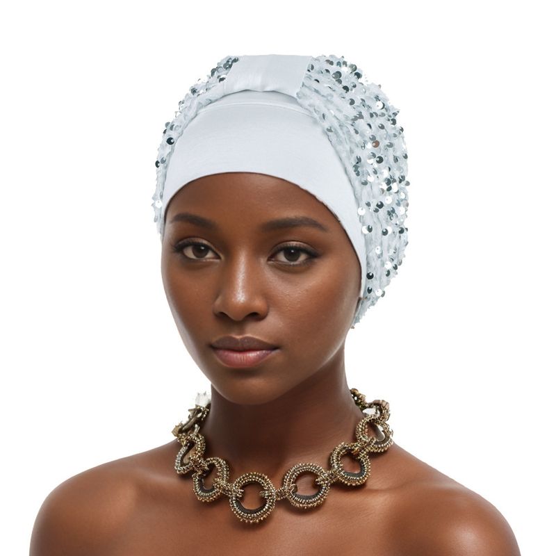 new elegant flannel sequin small square Baotou hat Muslim hat African hat_voghion.com