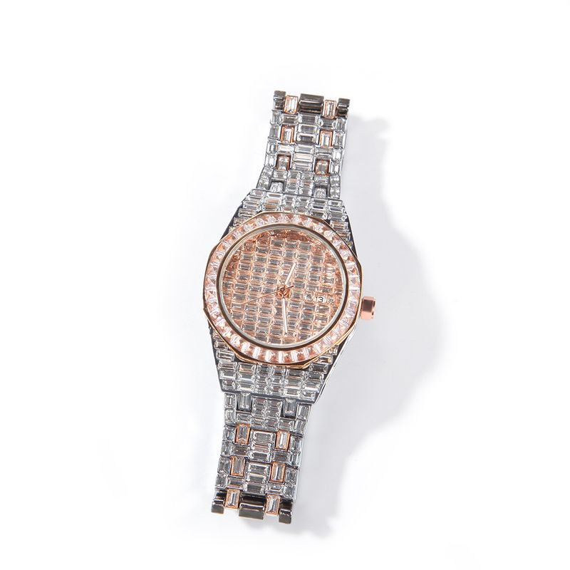 Orologio Hip-Hop da uomo UrbanEdge - Cassa in lega con diamanti e quadrante rotondo sportivo_voghion.com