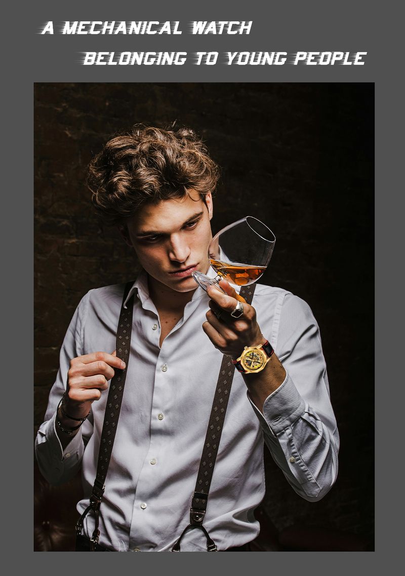 FORSINING Designer Luxury Fashion Steel Skeleton Mechanical Gold Watch For Men Manual Movement Clock Waterproof Silicone Strap_voghion.com