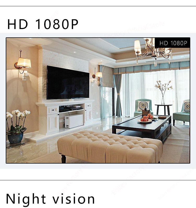 Mini telecamera di sicurezza domestica intelligente 1080P HD più piccola, videocamere IR-CUT con visione notturna, microcamera DV con rilevamento del movimento._voghion.com