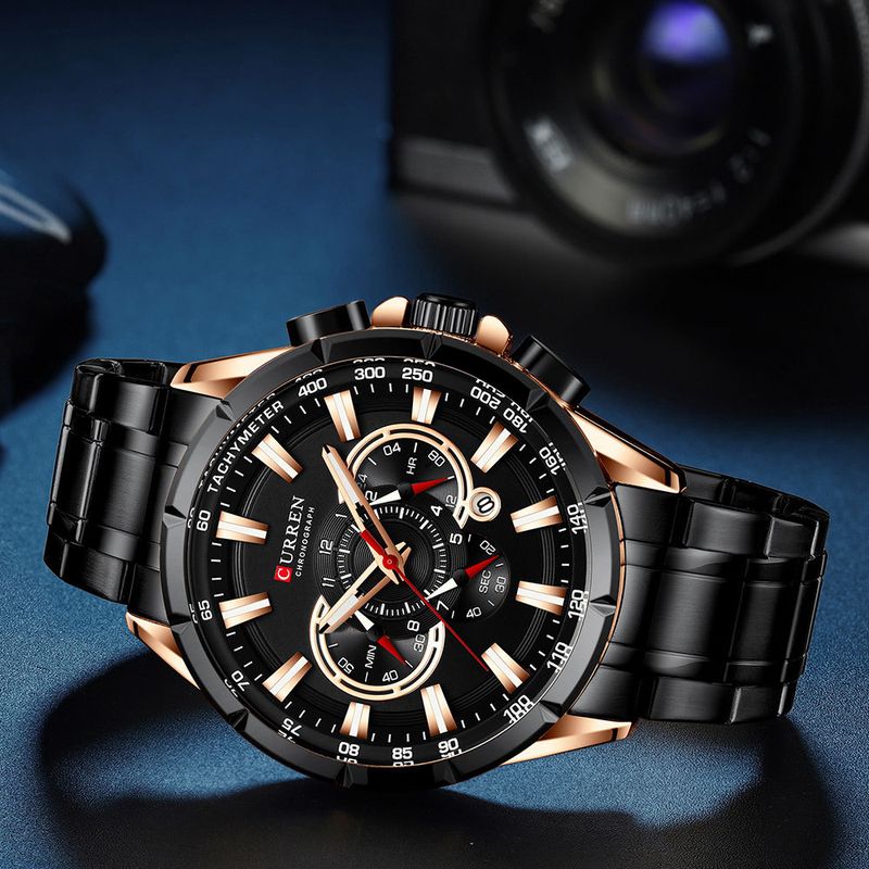 Herenhorloge met multifunctionele kalender, 300 m waterdicht, kast en band van legering, klassiek ontwerp, multifunctioneel herenhorloge met kalender_voghion.com