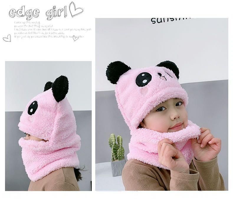 Cute and Warm Cap with Face Cover for Kids - Autumn and Winter Hat and Scarf Combo_voghion.com