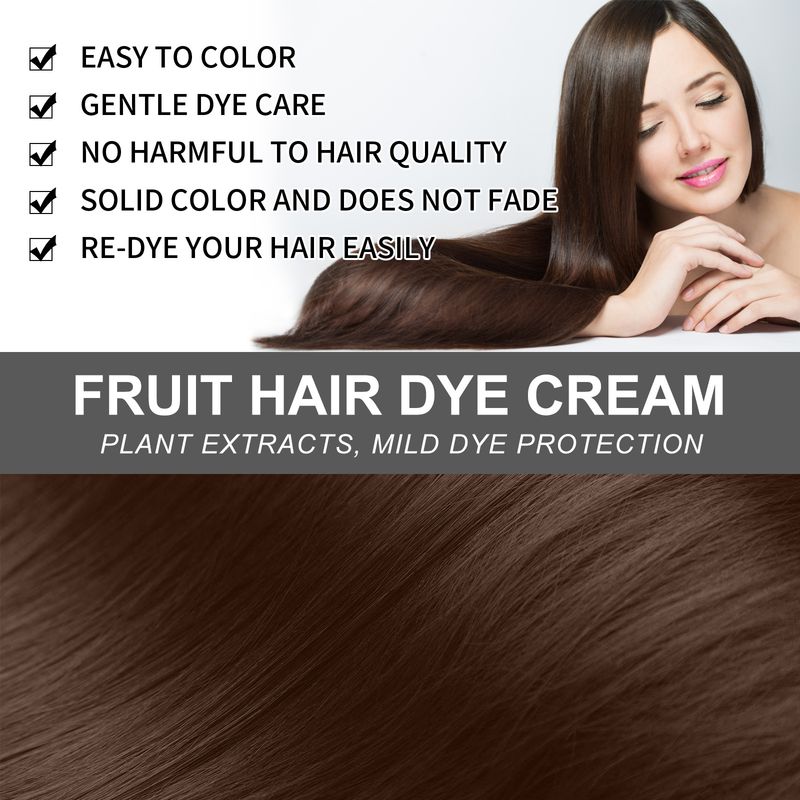 EELHOE Fruit And Vegetable Hair Cream, Natural, Gentle And Long-lasting, Does Not Hurt The Scalp, And The Hair Is Easy To Color. Black Hair Hair Cream_voghion.com