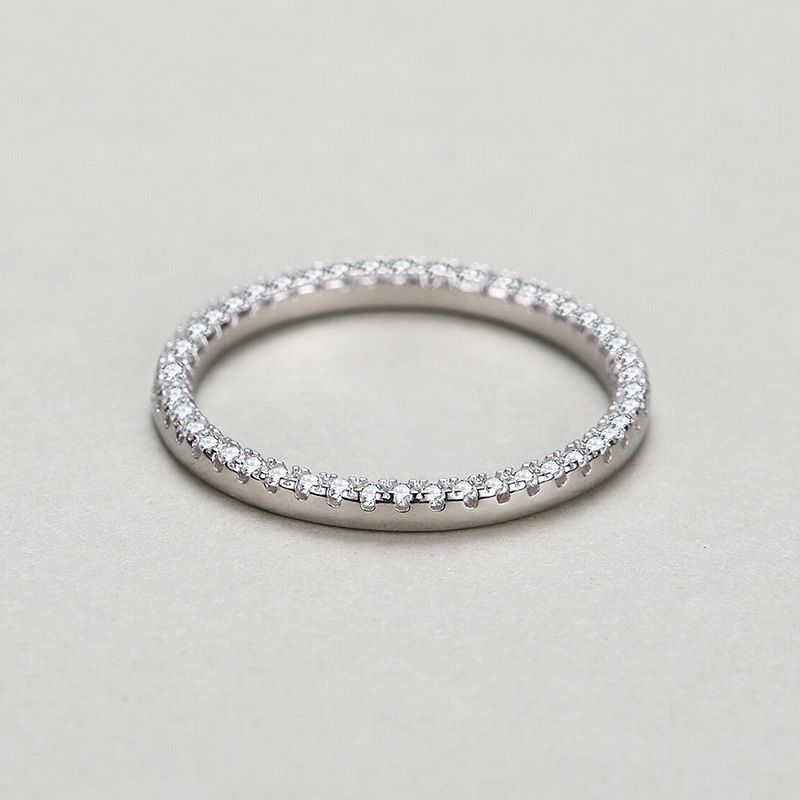 Tancise Classic Zircon Silver Ring Naisten Korut Häät Promise Juhlalahja_voghion.com