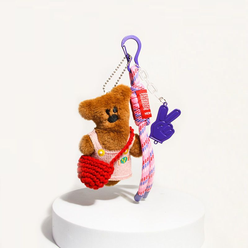 Adorable Beanie Bear Keychain Plush Toy - Cute Backpack Charm, Car Accessory, Student Gift (Multiple Styles & Colors)_voghion.com