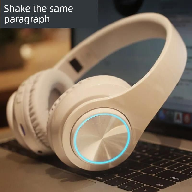 Svijetleće Bluetooth slušalice za montažu na glavu, jaki bas, visoka kvaliteta zvuka, bežične sportske slušalice za igranje mobilnih poziva_voghion.com