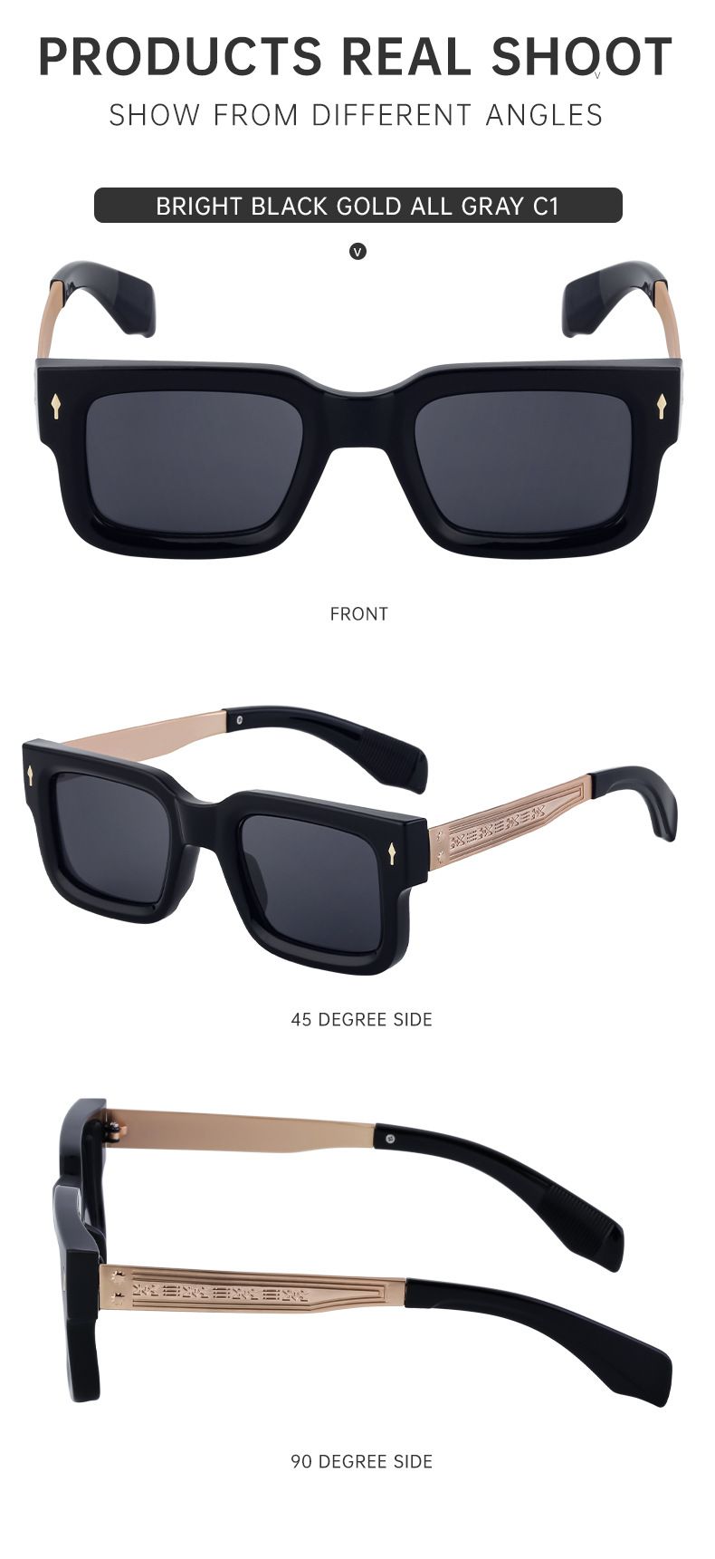 Unisex Retro square sunglasses for men sunscreen square sunglasses for men cross border eyes_voghion.com